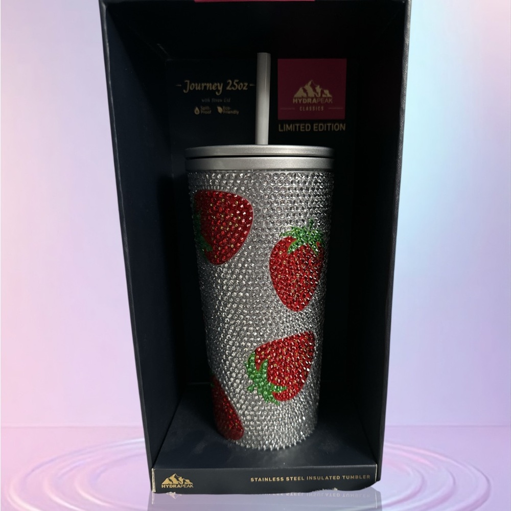 HYDRAPEAK Bling Strawberry journey 25 oz. stainless steel insulated tumbler NIB